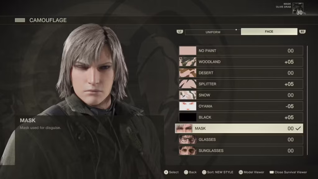 MGS Delta: Snake Eater – All Face Paint Locations
